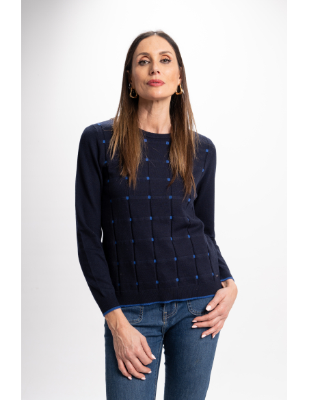 SUÉTER CUELLO CAJA DELANTERO JACQUARD