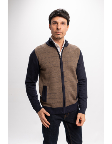 CHAQUETA CREMALLERA JACQUARD MERINO