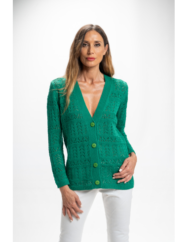 CHAQUETA CALADO CINTA