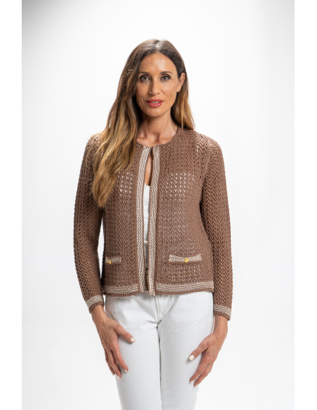 CHAQUETA CHANNEL CALADO RED