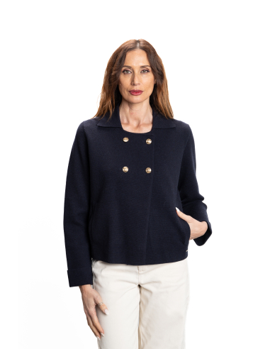 CHAQUETA CRUZADA BOTONES DORADOS