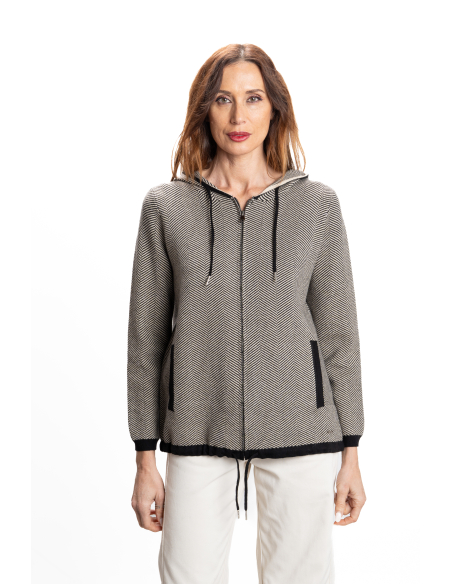 CHAQUETA ESPIGA CREMALLERA CAPUCHA