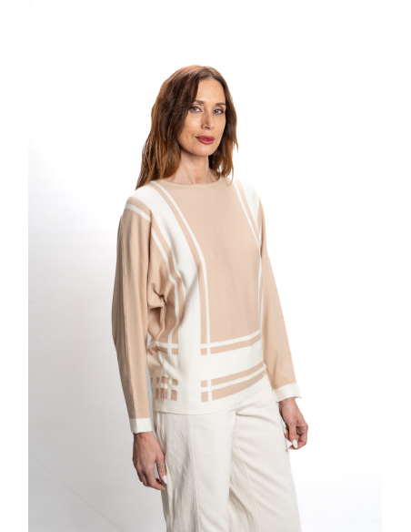 SUÉTER MURCIÉLAGO INTARSIA