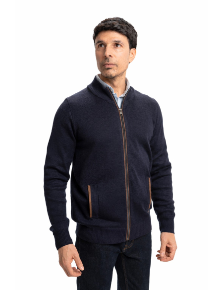 CHAQUETA CREMALLERA VIVOS PIEL