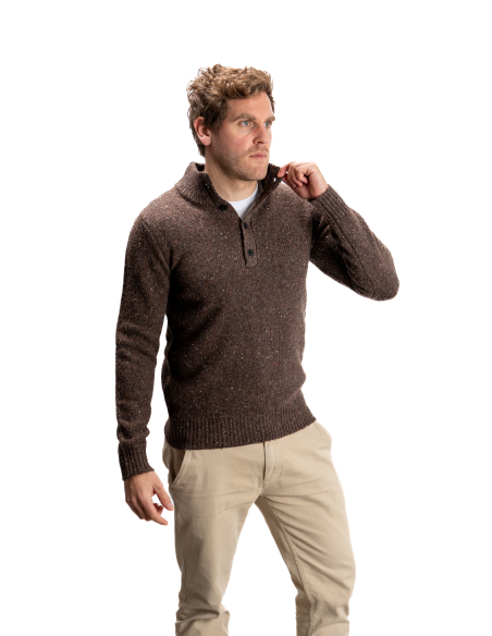 SUÉTER SEMICISNE BOTONES TWEED
