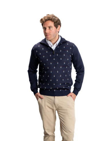SUÉTER CUELLO CISNE CREMALLERA JACQUARD