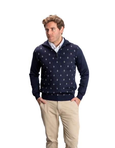 SUÉTER CUELLO CISNE CREMALLERA JACQUARD