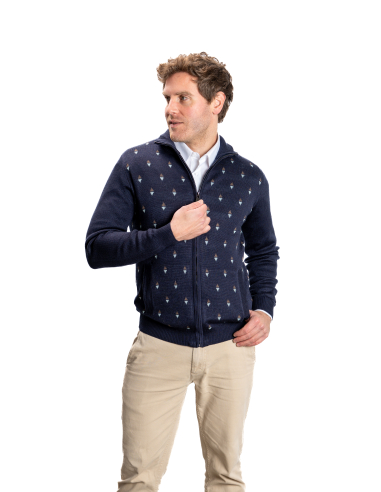 CHAQUETA CISNE CREMALLERA JACQUARD