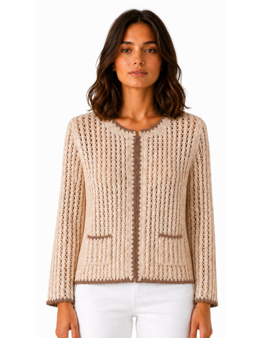 CHAQUETA CALADOS CINTA VIVOS JACQUARD