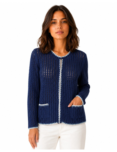 CHAQUETA CALADOS CINTA VIVOS JACQUARD
